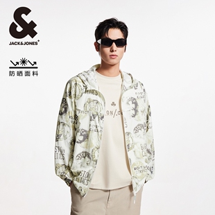 杰克琼斯夏季NBA联名衣身凯尔特人队图案满印防晒夹克外套男装