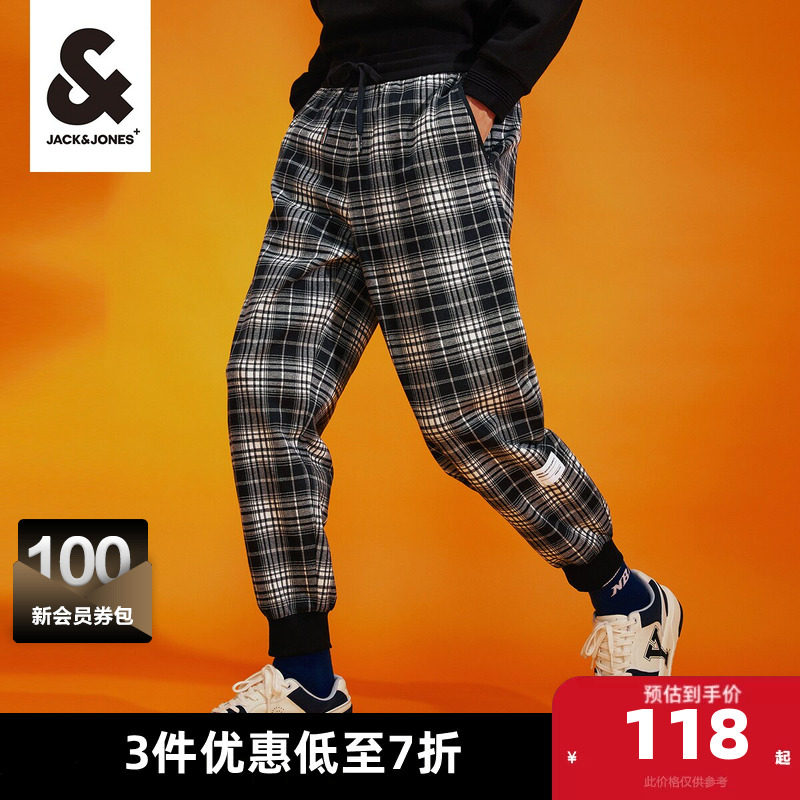 杰克琼斯outlets休闲裤春季宽松休闲含棉束脚裤休闲长裤子男装