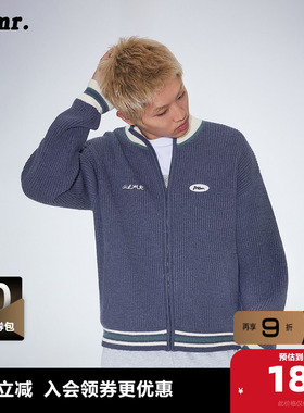 MLMR冬季新款复古风百搭撞色半高领含羊毛刺绣条纹针织衫男女