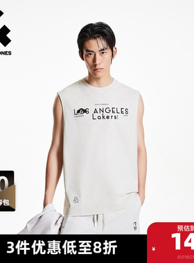 杰克琼斯奥特莱斯NBA联名夏季男装背心肌理感字母胶印潮时尚短袖
