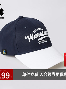 【NBA联名款勇士队】杰克琼斯男士帽子可调节透气孔字母图案百搭