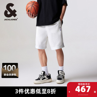 子五分裤 杰克琼斯奥特莱斯男装 NBA联名宽松运动风短裤 新款 夏季