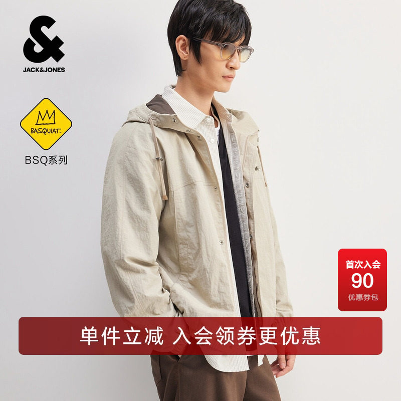 杰克琼斯BSQ联名男装夹克潮时尚百搭舒适宽松直筒大众休闲通勤
