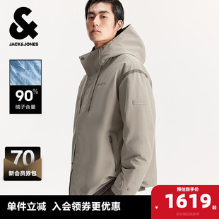印花常规款 杰克琼斯男装 时尚 新款 可拆卸内胆连帽羽绒服外套 冬季