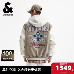 新款 春季 可拆卸连帽棉服棉衣外套 鹈鹕队男装 杰克琼斯NBA联名款