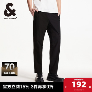 新款 男装 时尚 子长裤 商务通勤基础简约纯色锥形休闲裤 杰克琼斯夏季