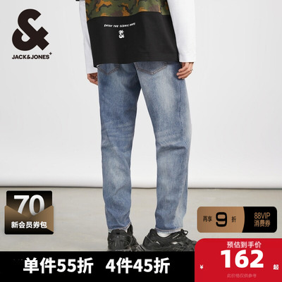 杰克琼斯拉链门襟长裤水洗牛仔裤
