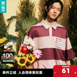 条纹男士 POLO衫 男款 MLMR夏季 男装 翻领T恤复古舒适经典 短袖 情侣款