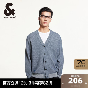 新款 男装 潮高街时尚 男款 休闲字母刺绣V领纽扣针织衫 杰克琼斯春季