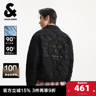 百搭舒适休闲风 羽绒服外套上衣略宽松摁扣时尚 杰克琼斯秋冬季 男装