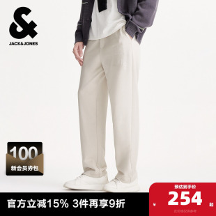 裤 杰克琼斯春秋男装 百搭长裤 舒适2025年新款 子 BSQ联名直筒卫裤