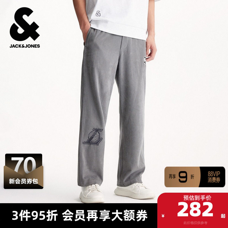 杰克琼斯秋季男装休闲裤卫裤长裤裤子略宽松NBA联名字母舒适潮,男装,卫裤,淘宝优惠券,粉丝福利购,淘宝优惠卷