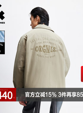 杰克琼斯男装冬季新款时尚字母胶印休闲复古宽松翻领羽绒服外套