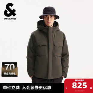 杰克琼斯男生秋冬百搭连帽羽绒服2025年新款 保暖上衣 防水工装