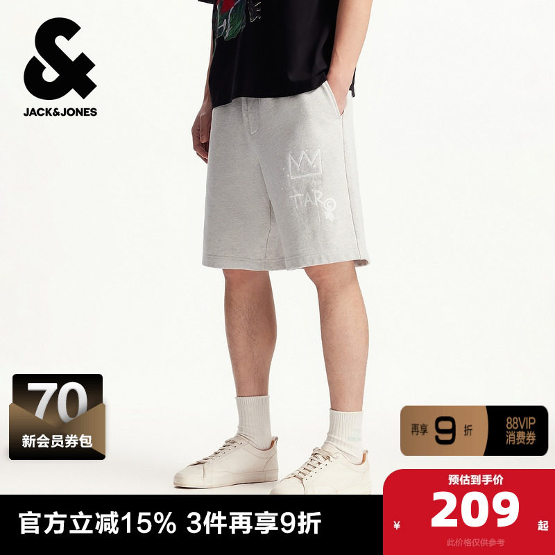 杰克琼斯奥特莱斯男装BSQ联名夏季新款潮流舒适纯棉宽松短裤子