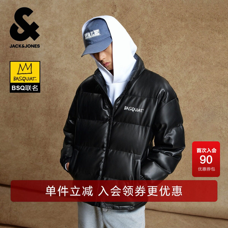 杰克琼斯BSQ联名男装棉服春秋新款时尚刺绣宽松立领保暖外套上衣