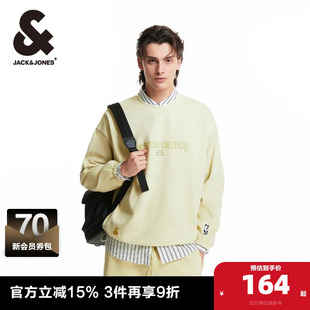 杰克琼斯NBA联名凯尔特人队秋冬男士 圆领卫衣刺绣加绒卫衣男装