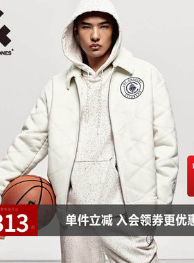 杰克琼斯翻领菱格车线夹克外套