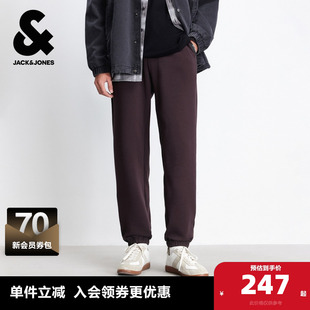 杰克琼斯奥特莱斯男装秋季卫裤合体纯色收口裤脚加绒抽绳长裤裤子