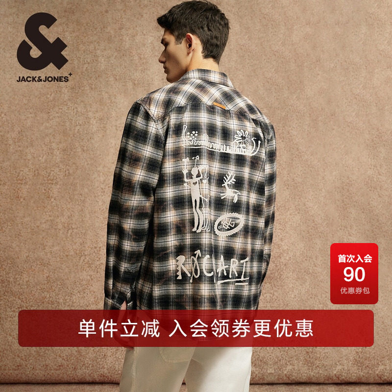 杰克琼斯长袖衣身格纹衬衫