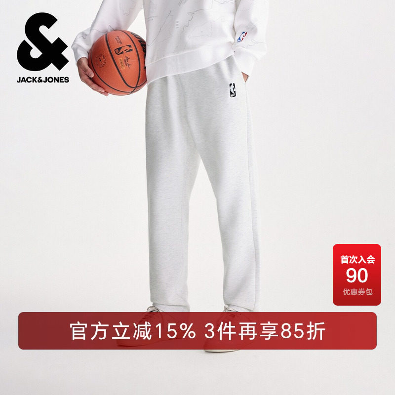 杰克琼斯春秋季男装时尚百搭NBA联名卫裤休闲裤长裤裤子常规男款