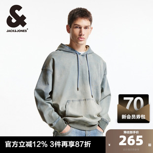杰克琼斯outlets外套春季 新款 潮袋鼠兜长袖 休闲宽松连帽卫衣男装