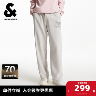 裤 杰克琼斯男装 百搭宽松精致刺绣直筒长裤 休闲2025年新款 子 秋季