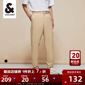杰克琼斯奥特莱斯男装百搭简约舒适亲肤常规时尚潮流休闲裤子长裤