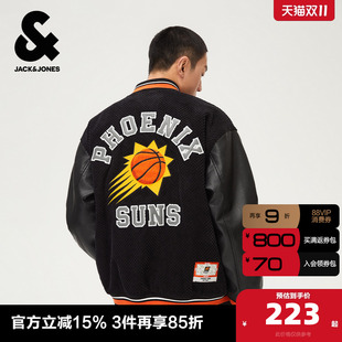 棉衣NBA联名款 春季 宽松保暖棉服棒球服 夹克外套 杰克琼斯男装