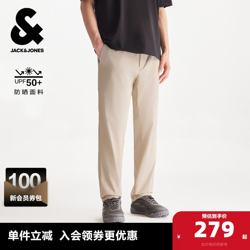 杰克琼斯春秋时尚百搭潮流流行舒适简约常规版长裤休闲裤下装男装