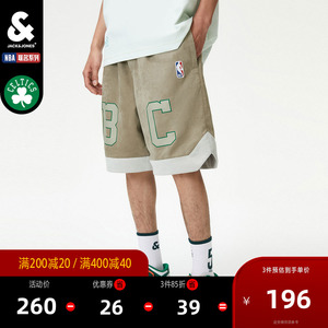 杰克琼斯奥特莱斯夏男NBA联名凯尔特人队宽松舒适休闲运动短裤男