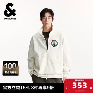 满印休闲立领卫衣外套 春秋时尚 杰克琼斯NBA联名款 凯尔特人队男装