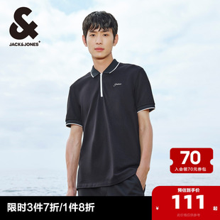 男款 男士 POLO衫 男装 2025新款 杰克琼斯夏季 商务休闲精致翻领短袖