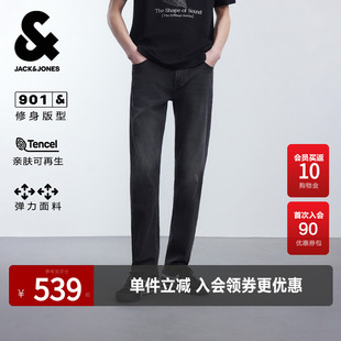 【弹力】杰克琼斯男装秋季牛仔裤长裤子简约时尚做旧水洗修身版型