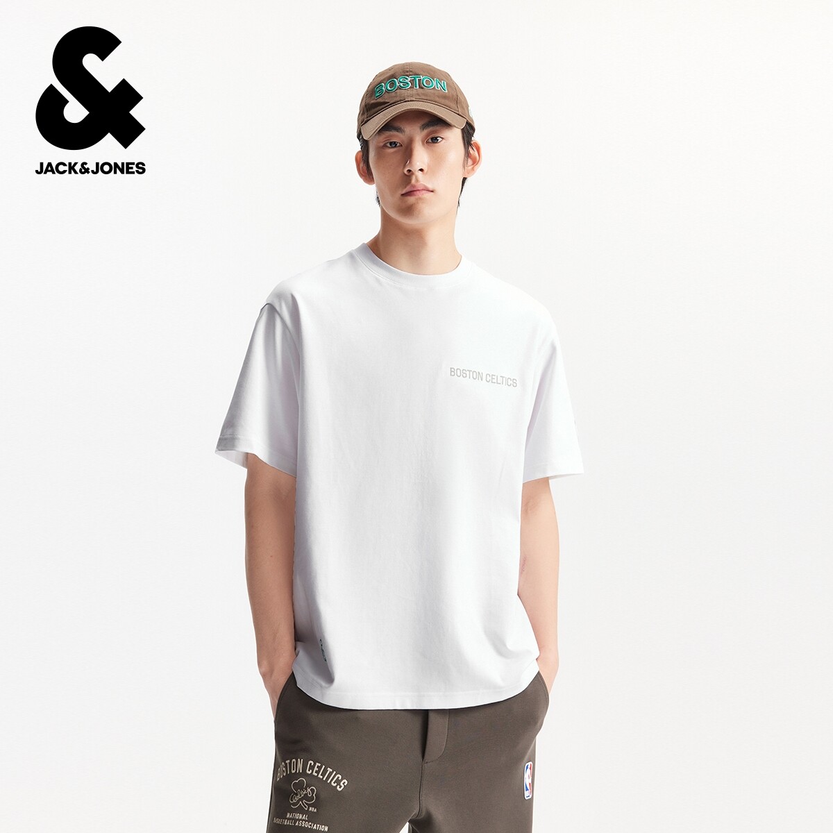 杰克琼斯男装夏季新款NBA联名凯尔特人队运动风百搭潮流短袖T恤