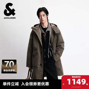 百搭日常棉服高领连帽外套通勤休闲长款 新款 上衣 冬季 杰克琼斯男装