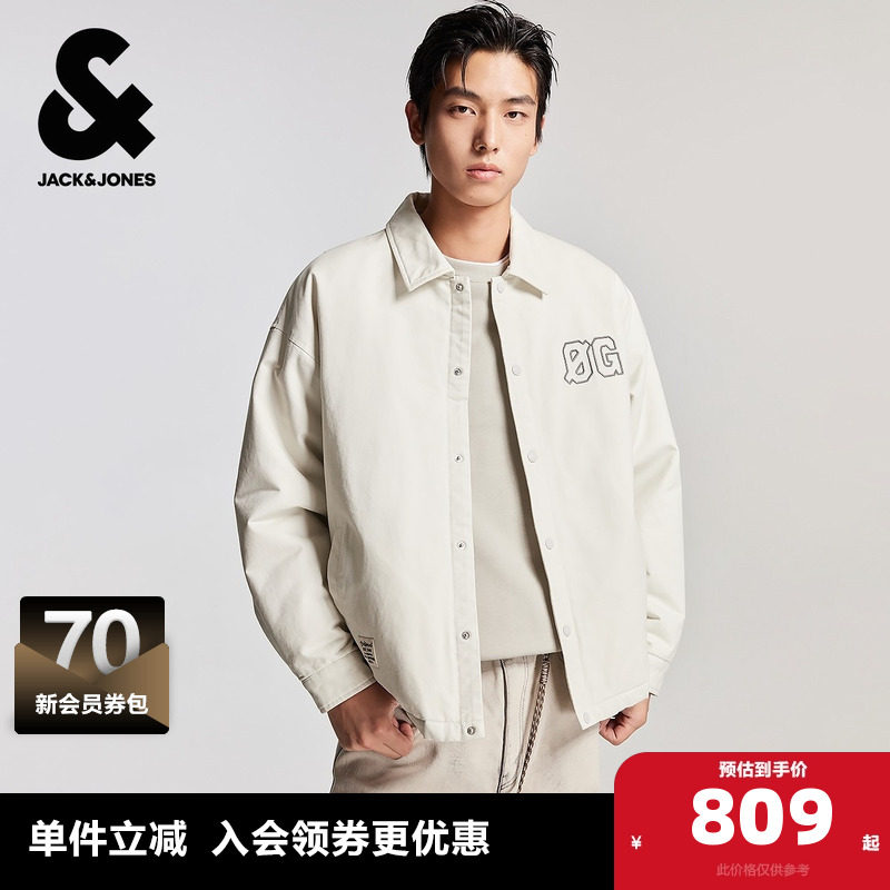 杰克琼斯冬季宽松翻领刺绣潮流字母胶印纯棉舒适棉服棉衣外套男装,男装,棉衣,淘宝优惠券,粉丝福利购,淘宝优惠卷
