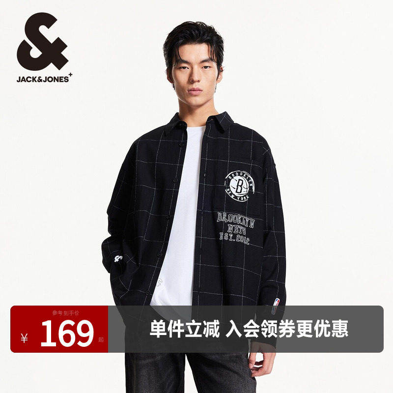 杰克琼斯长袖字母胶印衬衫