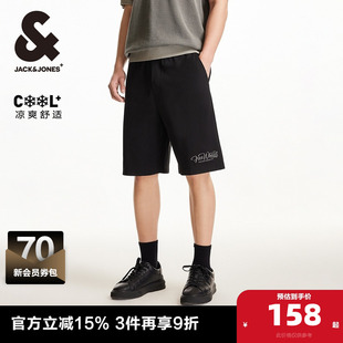 男装 杰克琼斯outlets夏季 短裤 简约字母刺绣宽松休闲五分裤 新款