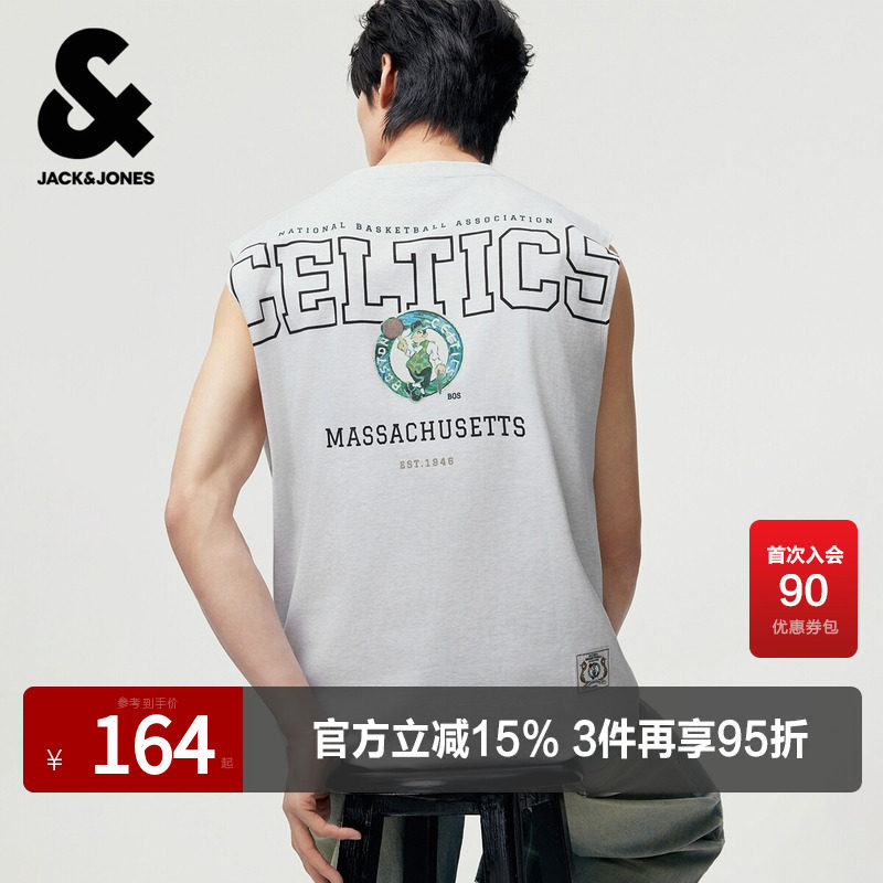 【清爽舒适】杰克琼斯NBA联名款凯尔特人队高级感T恤无袖宽松