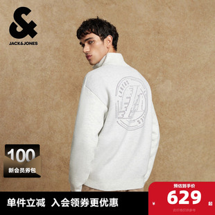 NBA联名款 毛针织衫 湖人队 春季 半拉链休闲宽松 杰克琼斯男装