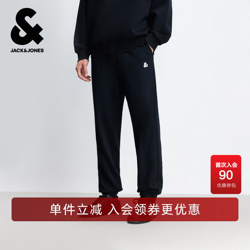 杰克琼斯男装秋季休闲裤长裤子柔软舒适精致刺绣logo合体束脚