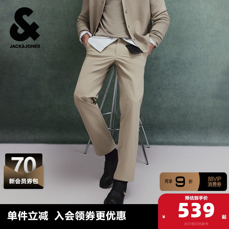 杰克琼斯春季休闲裤常规松紧腰头双侧插袋时尚百搭潮流休闲长裤子