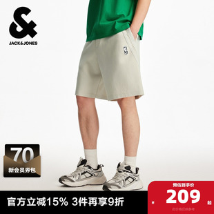 子 字母印花logo松紧抽绳日常休闲百搭短裤 杰克琼斯NBA联名款 男装
