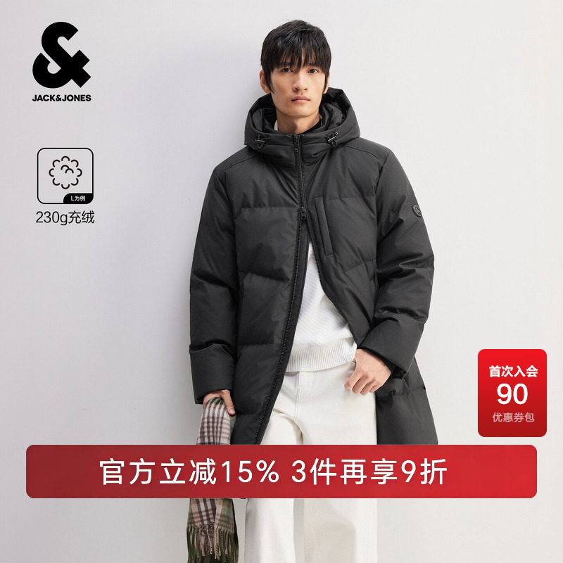 杰克琼斯秋冬男装新款羽绒服连帽保暖复古羽绒服商务工装通勤