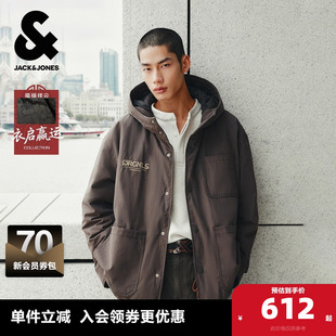 拉链外套 连帽长袖 杰克琼斯男生秋季 保暖质感羽绒服2025年新款