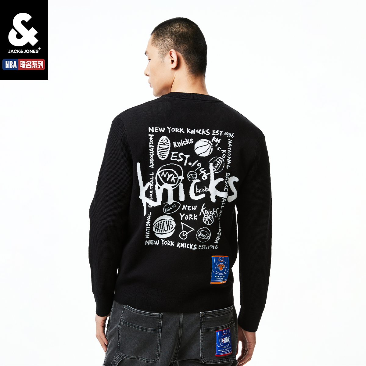 杰克琼斯圆领NBA联名针织衫