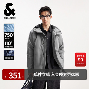 杰克琼斯男生秋冬季宽松百搭羽绒服2025年新款防水工装连帽外套