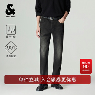 杰克琼斯901修身小脚牛仔裤男装秋季新款水洗长裤子时尚226432025
