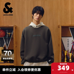 刺绣贴布宽松连帽上衣 新款 杰克琼斯奥特莱斯NBA联名男装 卫衣秋季